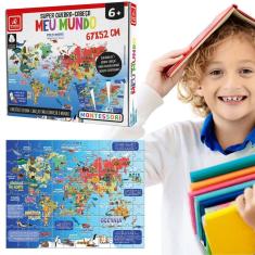 Super Quebra-Cabeça Infantil Mapa Mundo Concentracao