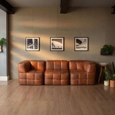 sofá guldi popup com 2 módulos canto e central corino carao