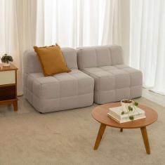 sofá guldi popup com 2 módulos centrais linho cru