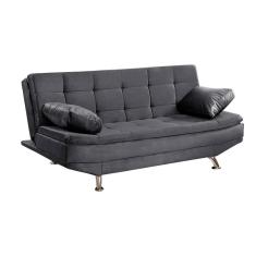 Sofá Cama Valencia 3 Lugares Reclinável Veludo Cinza - Speciale Home Cinza