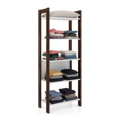 Guarda-Roupa Closet Modulado Belga Branco Nogal