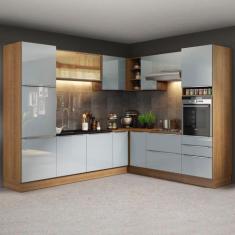 Cozinha Completa de Canto Madesa Lux 526001 com Armário e Balcão - Rus