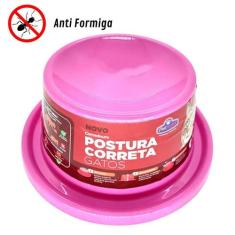Comedouro para Gatos Postura Correta Anti Formiga - Pet Injet, Rosa