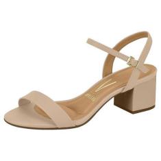 Sandália Feminina Vizzano Salto Bloco Baixo Nude, Nude, 35
