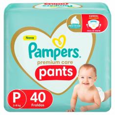 Fralda Infantil Pampers Premium Care Pants Tamanho P com 40 Unidades