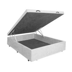 Base Box Baú Viúva Santo Box Suede Cinza 47x128x188