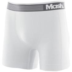 Cueca Boxer Sem Costura Mash Masculina Microfibra, Branco, M