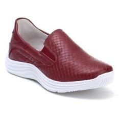 Tênis Feminino Casual Couro Slip On Conforto Dia a Dia-Feminino
