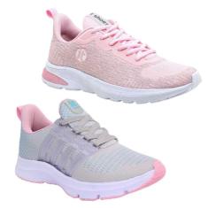 Tênis Feminino Caminhada Esportivo Caminhada Academia Kit 2-Feminino