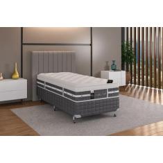 Cama Box + Colchão Castor Solteiro Eurotop Summer & Winter 100x200x74c