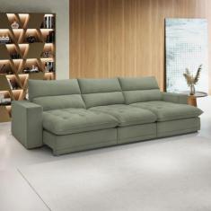 Sofá Retrátil e Reclinável 5 Lugares 410cm Martinho Boucle Yescasa