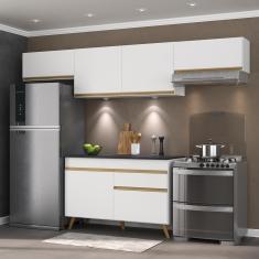 Cozinha Compacta 4 peças com Leds MP2022 Veneza Up Multimóveis Branca