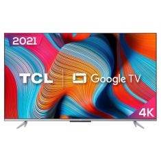 Smart TV LED 65" 4K TCL Google TV 65P725 UHD HDR10 Dolby Vision Atmos Bluetooth Comando de voz à distância Google Assistant e Borda Ultrafina