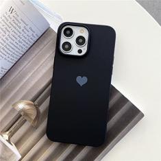 Capa de telefone de silicone doce colorida fofa coração para iPhone 13 12 11 14 Pro Max Mini XR XS X 7 8 Plus SE 6 Capa traseira em TPU macio, preta, para iPhone 13Pro Max
