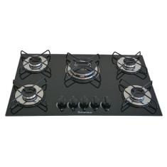 Fogão Cooktop Classic 5 Bocas Tripla Chama Preto
