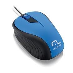 Mouse Óptico Multi Emborrachado Azul e Preto - MO226