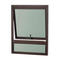 Janela de Alumínio Maxim-Ar com Bandeira 80x60cm Vidro Mini Boreal Confort Brimak Corten