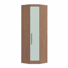Armário Guarda Roupa de Canto Oblíquo 1 Porta Infinity Móveis Castro Macadâmia/Pistache Line