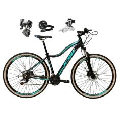 Bicicleta Aro 29 Feminina Ksw Mwza Shimano Altus 24v K7 Freios Hidráulicos Trava Pneus Faixa Bege-Feminino