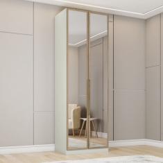 Guarda-Roupa Solteiro Modulado Predileto 2 Portas 3 Gavetas com Espelho