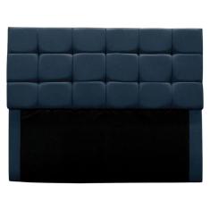 Cabeceira Cama Box Estofada Solteiro 90 Cm Bianca Suede Cor:azul Marinho