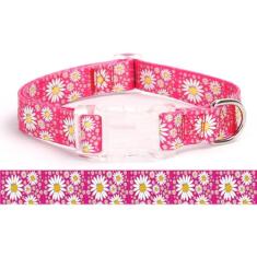 Pimaodog Coleiras de cachorro para meninas com padrões de margaridas, coleira rosa fofa para cães fêmeas, coleiras ajustáveis macias e duráveis para gatos filhotes PP cães pequenos médios grandes