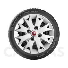 Kit 4X Calota Fiat Uno Palio Siena Aro 13 Com Emblema 158Cb - Grid, 4