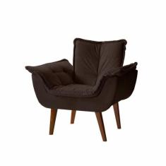 Poltrona Decorativa Eros Tecido Veludo Jolie Marrom - MONTANO