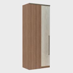 Guarda Roupa Modulado Legno crema 90cm Canto Reto 1 Porta Luciane Móveis