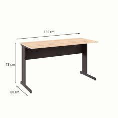 Escrivaninha New City Calvi e Preta 135 cm