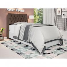 Cabeceira Box Solteiro Isis Chocolate Com Capitonê Marrom