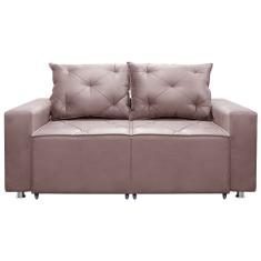 Sofá 2 Lugares Retrátil Bariloche Veludo Shop Das Cabeceira Rose