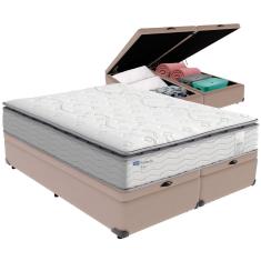 Cama Box Baú Bege E Colchão Amsterdã Molas Ensacadas Queen Probel