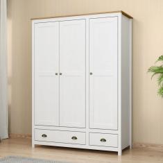 Guarda Roupa 3 Portas 2 Gavetas Topázio Branco Freijó