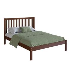 Cama De Casal Lucy De Madeira Maciça Com Lastro Walnut