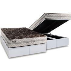 Conjunto Box Baú King: Colchão Espuma Paropas D33 Pasquale Plus + Base CRC Linhão White (193x203)