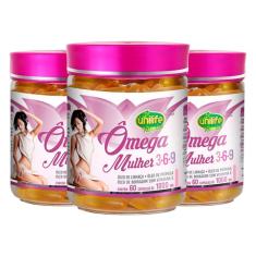 Kit 3 Ômega 3,6 E 9 Mulher 1000Mg Unilife 60 Cápsulas