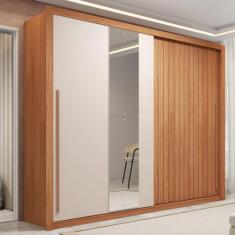 Guarda-roupa Casal Ripado com Espelhos 2 Portas e 4 Gavetas Suburban G