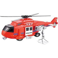 Helicoptéro de Resgate com Luz, Som e Fricção - Escala 1:16