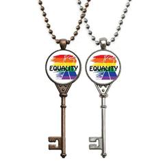 OFFbb-USA Colar com pingente de chave de igualdade arco-íris de identidade de diferenciação de poder joia decoração de casal
