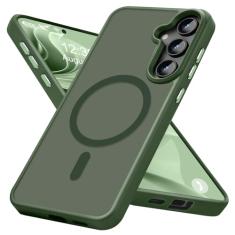 Yuetuuin Capa magnética de 2500 g para Samsung Galaxy S21 fina à prova de choque [proteção contra quedas de grau MIL e compatível com MagSafe] Capa de telefone com amortecedor traseiro de