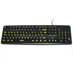 Teclado Ampliado Adaptado Baixa Visão Idosos em Alto Contraste com Tec
