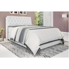 Cabeceira box Casal 1,38 Isis Branco com Capitonê Branco - Framar Móve