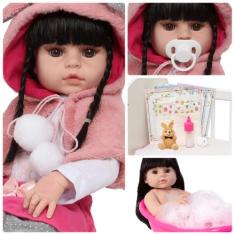 Boneca Reborn Boneca Realista Brinquedo com Pelúcia Vinil - Cegonha Re