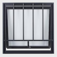 Janela Maxim-Ar 1 Secção Central Topsul Vidro Mini Boreal com Grade 50x50cm Esquadrisul
