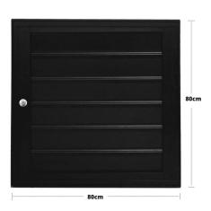 Porta Alçapão Alumínio Preto Venezianas Ventiladas Linha