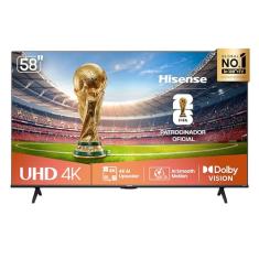 Hisense Smart TV UHD 4K DLED 58" Polegadas 58A6NV com HDR10 Dolby Vision Game Mode Controle por Voz Alexa Built-In AirPlay