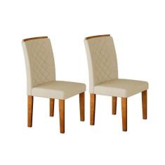 Cadeira Sala de Jantar Jade Kit 2 Un Imbuia/Veludo Creme - Rufato