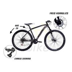 Bicicleta Aro 29 Alumínio Mtb Ecos 21 Marchas Câmbios Shimano Freio A Disco Hidráulicos Com Suspensã-Unissex