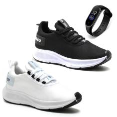 Combo 2 Tênis Masculino Academia Caminhada Leve + Relógio-Masculino